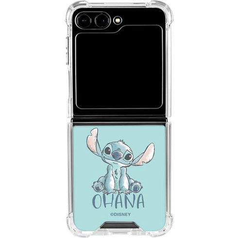 Disney Lilo and Stitch Ohana Galaxy Z Flip6 Clear Case
